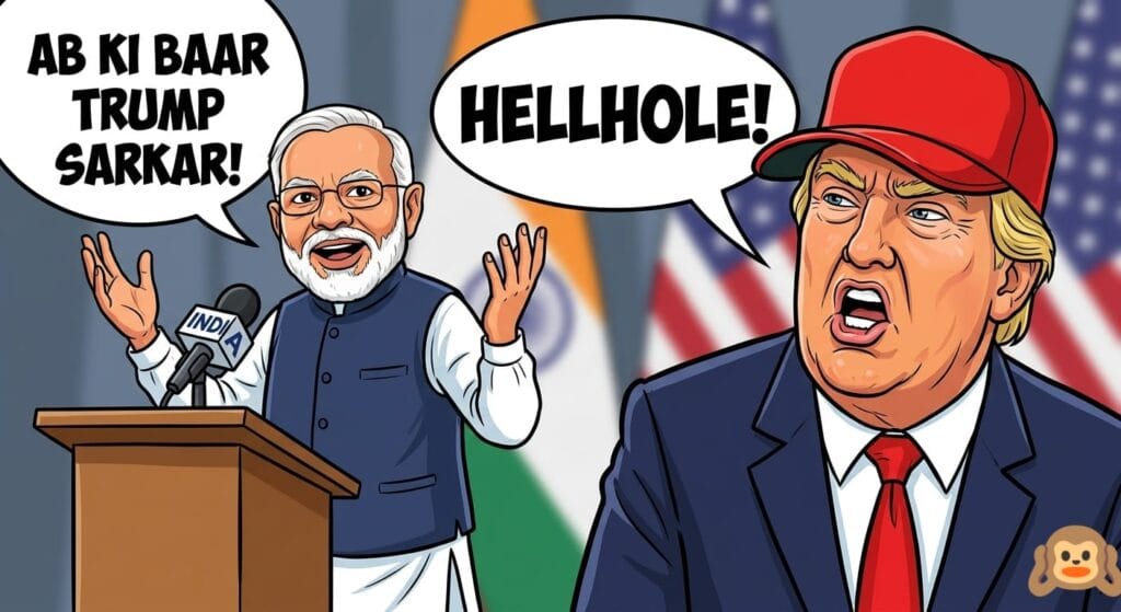 Donald Trump vs Narendra Modi Hellhole Controversy Cartoon Image PHL EDU English Masterclass 2026