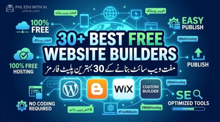 30+ Best Free Website Builders to Create & Publish Websites | مفت ویب سائٹ بنانے کے بہترین پلیٹ فارمز